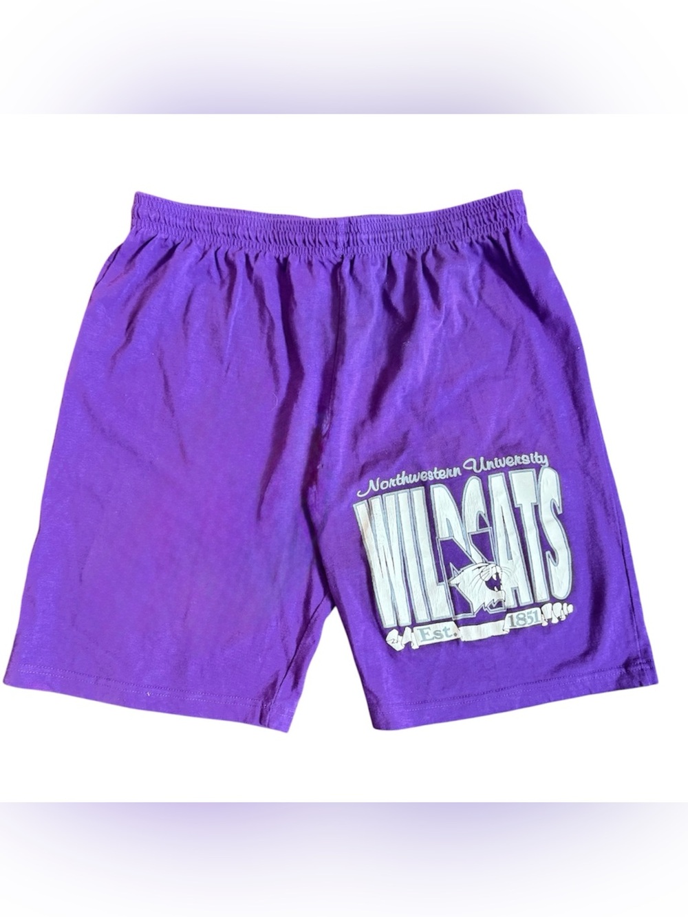 Vintage purple northwestern wildcats men’s USA cotton gym athletic shorts Sz XL